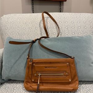 Michael Kors Gilmore Pebbled Brown Leather Crossbody Bag